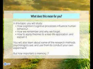 1.2 - Lesson 1 - introduction to cognitive psychology