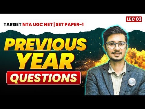 Previous Year Questions | UGC NET Paper 1 | SET Paper 1 | Lec 3 | IFAS