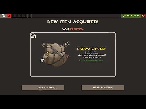 How To Craft a Backpack Expander in TF2