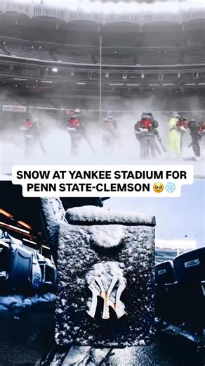 The BEST football weather for the Bad Boy Mowers Pinstripe Bowl 🙏 (🎥: yankeestadium/X) | DraftKings Sportsbook