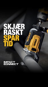 Optimaliser ytelsen med IMPACT CONNECT™ PVC rørkuttertilbehør. Enkel kutting av PVC, PEX-plastrør og kabler. #DEWALT #ImpactConnect †I gjennomsnitt, ved bruk av DEWALT Impact Connect™ PVC rørkuttertilbehør og DEWALT DCF887 slagtrekker med fulladet batteri vs LENOX® 12124R2 skrallerørkutter, ved kapping av 25 mm og 50 mm SCH 40 PVC-rør. Kun kappetid. | DEWALT