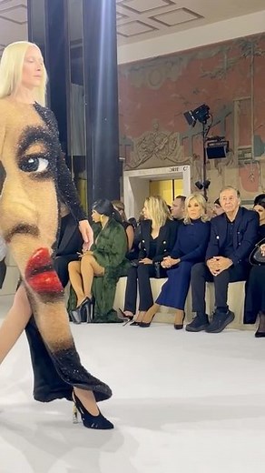 Vogue on Instagram: "Fashion week is well underway in Paris and France’s Brigitte Macron has been in attendance at a number of shows, showing her support for French designers. Earlier this week, she attended her first @dior show and her tiny black patent bag might as well be called the First Lady Dior. Tonight, she stepped out to see the latest from @balmain. Head to the link in our bio to see more."