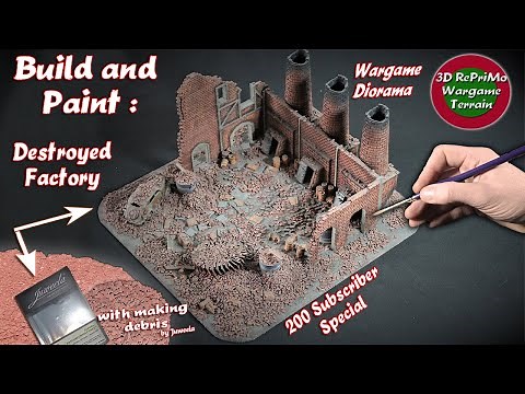 Tutorial:Build 1/72 destroyed factory/Painting Guide/Bau zerstörte Fabrik(WW2) Terrain/Diorama/model