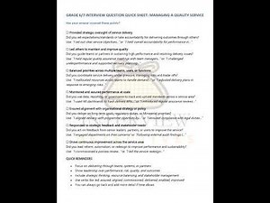 How to Answer "Managing a Quality Service" Questions | Grade 6/7 Civil Service UK Interview |