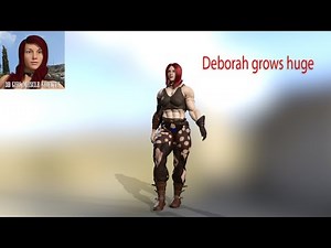 Haven grows huge / female muscle growth anime / muscle woman 3d