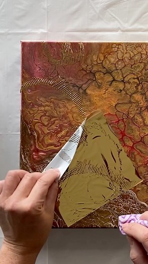 Deco Foil Magic! Adding the finishing touches to this fluid art painting. Full episode on YouTube https://youtu.be/xp3HdVigNtM | FroyleArt