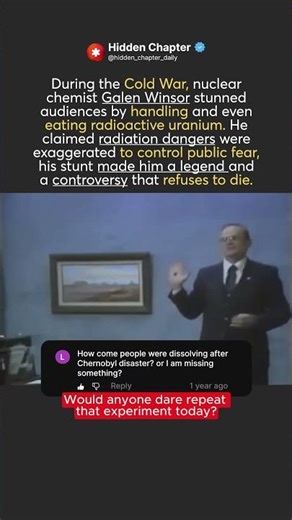 ☢️ The Nuclear Scare Scam: When a Scientist Ate Uranium 😱