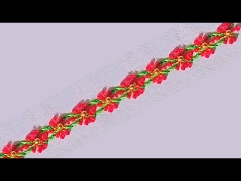 Hand Embroidery Border Design 🌺