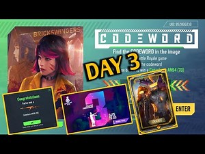 Free Fire New Day 3 Codeword Event Complete - FF New Events - Free Fire New Events Details