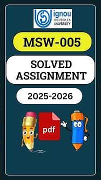 MSW-005 Social Work Practicum and Supervision | Solved Assignment | IGNOU MSW 2026–2027 #ignoumsw