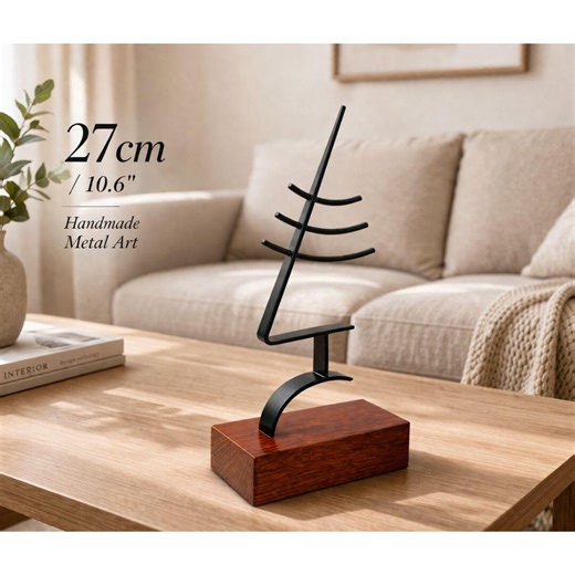 Minimalist Metal Sculpture Modern Desk Decor Abstract Art Statue Handmade Home Office Decor Unique Gift Idea - Etsy