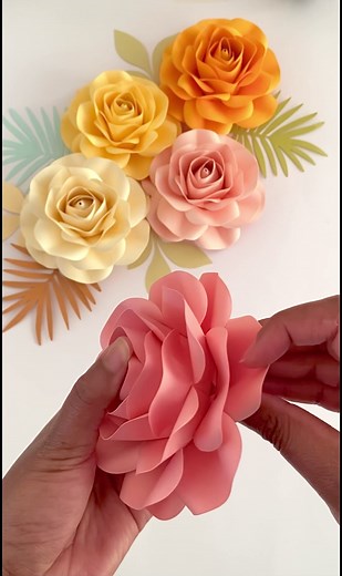 DIY Paper Flower Tutorial | Handmade Peach Roses Craft