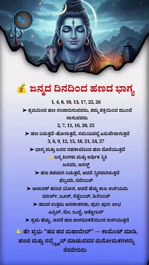Birth Date & Month Reveal Wealth Luck | Kannada Numerology Secrets | Astrology Shorts Viral