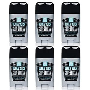 Pacific Shaving Company Ultra Slick Shave Stick - Easy Apply, No Mess, Smooth Shaves & Soft Skin, TSA Friendly, All Skin Types, With Safe and Natural Ingredients, 75 gm (6 Pack)