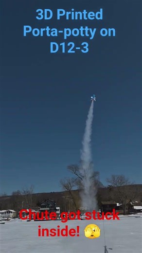 3D printed Port-a-potty (CW_Bullet design) on D12-3 #Estes #rocketry