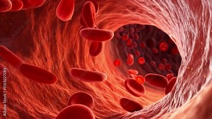 Red Blood Cells Microscopic View.Microscopic View of Red Blood Cells.Red Blood Cells Under Microscope.