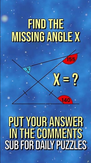 Find the Missing Angle X – Geometry Puzzle