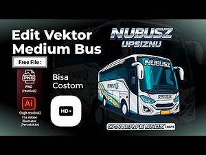 Edit NUBUSZ Medium Bus Vector | High-Resolution AI & PNG Design, Customizable!