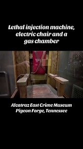 Lethal injection machine, electric chair and a gas chamber on display at Alcatraz East Crime Museum in Pigeon Forge, Tennessee. #truecrime #truecrimecommunity #museum #lawenforcement | Freyzel Productions
