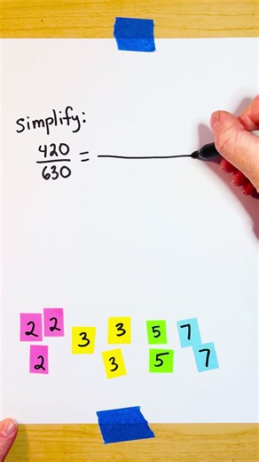 Simplifying a fraction using prime factorization #primenumbers #fractions #numbertheory #math