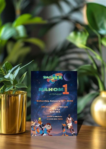 Space Jam Birthday | Galaxy Invitation | Space Theme Birthday Party | Birthday for Boys and Girls | Editable Template - Etsy
