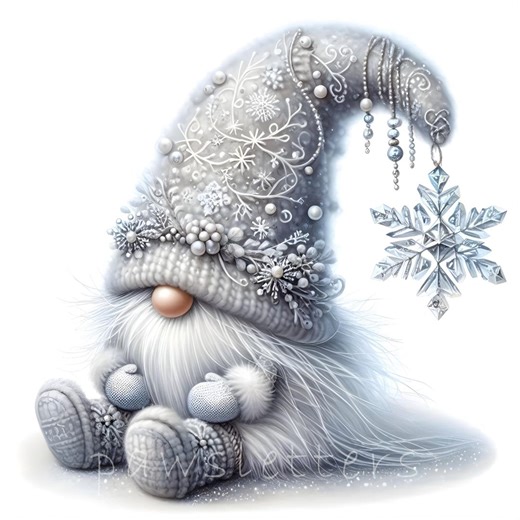 Snowflake Clipart 10 High Res Watercolor Jpgs Holiday Winter Gnome Decor, Snowflakes Gnome Christmas Cards, Cozy Winter Holidays Gifts Tags - Etsy New Zealand