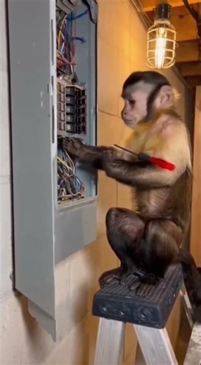 Monkey Tries to Fix Electric Board — Gets Shocked! ⚡🐒😂 Real Funny Moment