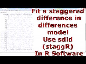 Fit a staggered difference-in-differences model Use sdid (staggR) With (In) R Software