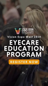 Unlock your learning potential at #VisionExpo West! Join us September 18-21 in Las Vegas to dive into the latest advancements in disease management, practice growth, lens innovations, and eyewear trends, through our comprehensive education program. You’ll have access to over 150 hours of accredited seminars, workshops, and presentations, all designed to elevate your expertise. View the full course list and register today: https://bit.ly/46ww9Gw | Vision Expo