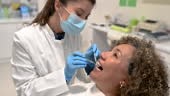 Woman having dental check-up at dentist's office