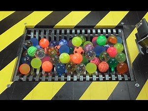 Epic What's inside 100 Bouncing Balls : Shredding Machine Crushing Balls Toys