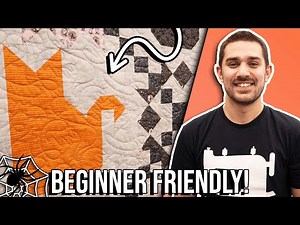 Cat & Spider Web Quilt for Halloween - FREE Pattern