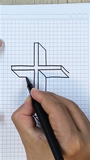 Como Hacer un Dibujo en 3D - Dibujos Cruz en 3D 🔥 #art Parte 1