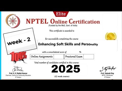 Enhancing Soft Skills and Personality Week - 2 Assignment Answers || NPTEL 2025