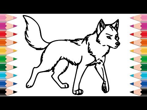 How to Draw Wolf Coloring Pages for Kids Drawing Animals Learn Colors for Children