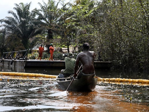 Niger Delta residents protest against month-long oil spill