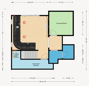 Multi Purpose Basement Home Theater/Rec Room