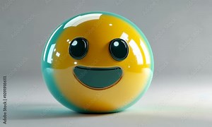 Bright and Cheerful Smiley Face Icon in Vibrant Colors Ideal for Fun and Playful Designs, Great for Digital Projects and Creative Artwork Stock Video