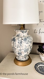 How to Make A Distressed Napkin Decoupage Lamp- Thrifted Lamp
