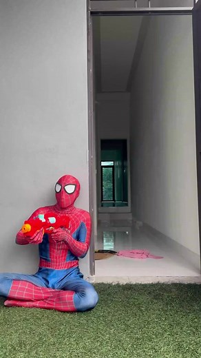 Spiderman with pacman in my house 😱#spiderman #viral #funny #trending #superhero #newyork #nerf #pacman