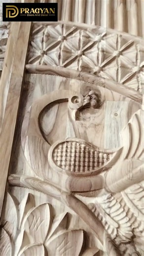 From raw wood to refined elegance.PRAGYAN DOORS – redefining 3D door artistry. #viral