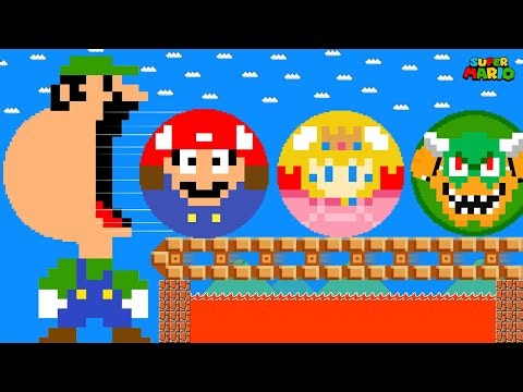 Super Mario: Luigi Big Mouth and the Challenge of Eating All Marble Race | Game Animation