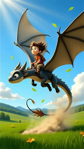 Boy and the Dragon Flying #cartoon #dragon #flying #3d #animation