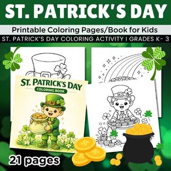 St. Patrick’s Day Coloring Pages/Book, March art and coloring centers for Kids