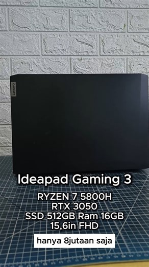 Sarinadinet COM on Instagram: "Lenovo Ideapad Gaming 3 15ACH6 Ryzen 7 5800H RTX 3050 16GB 15,6"FHD Garansi 6 Bulan Detail Spesifikasi : Prosesor : AMD Ryzen 7 5800H performa Passmark 20.600-an VGA : Geforce RTX 3050 performa Passmark 9.400-an RAM/ Memory : 16 GB DDR4 32000 MHz (Upgradable krn ada 1 slot kosong) Storage : SSD NVMe 512GB LCD : 15,6in FHD 1080p 165Hz IPS Panel 100% sRGB 300nits anti-glare Windows & Pre-Installed Software : Windows 11 Ori Berat : hanya 2,25 kg Ports and Slot : 2x US