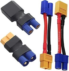 2Pair XT60 to EC3 Plug Female Male Adapter Connector for RC FPV Drone Car Lipo NiMH Battery Charger ESC