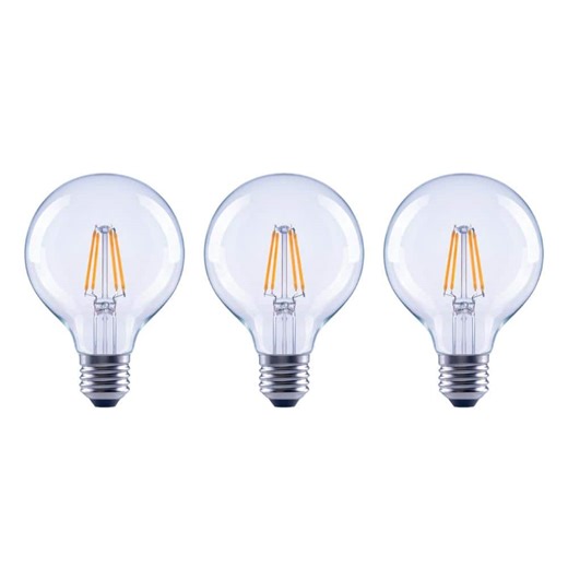 Check The Home Depot's Q&A Before Buying: EcoSmart 40-Watt Equivalent G25 Globe Dimmable ENERGY STAR Clear Glass Filament LED Vintage Edison Light Bulb Soft White (3-Pack)