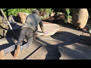 庭造り 石を動かす