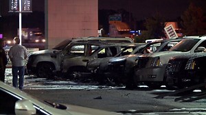 New Cadillacs burn when SUV crashes into N. Harris County dealership
