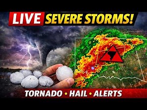 🔴LIVE: Severe Storms & Alerts Right Now – Hail, Wind, Tornado Risk